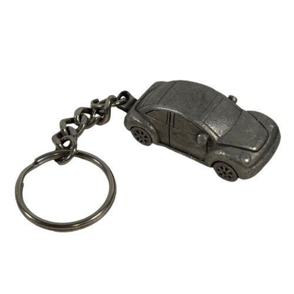 3D VW Beetle Bug Pewter Key Ring Chain Keychain Mini Car Volkswagen Silver Metal